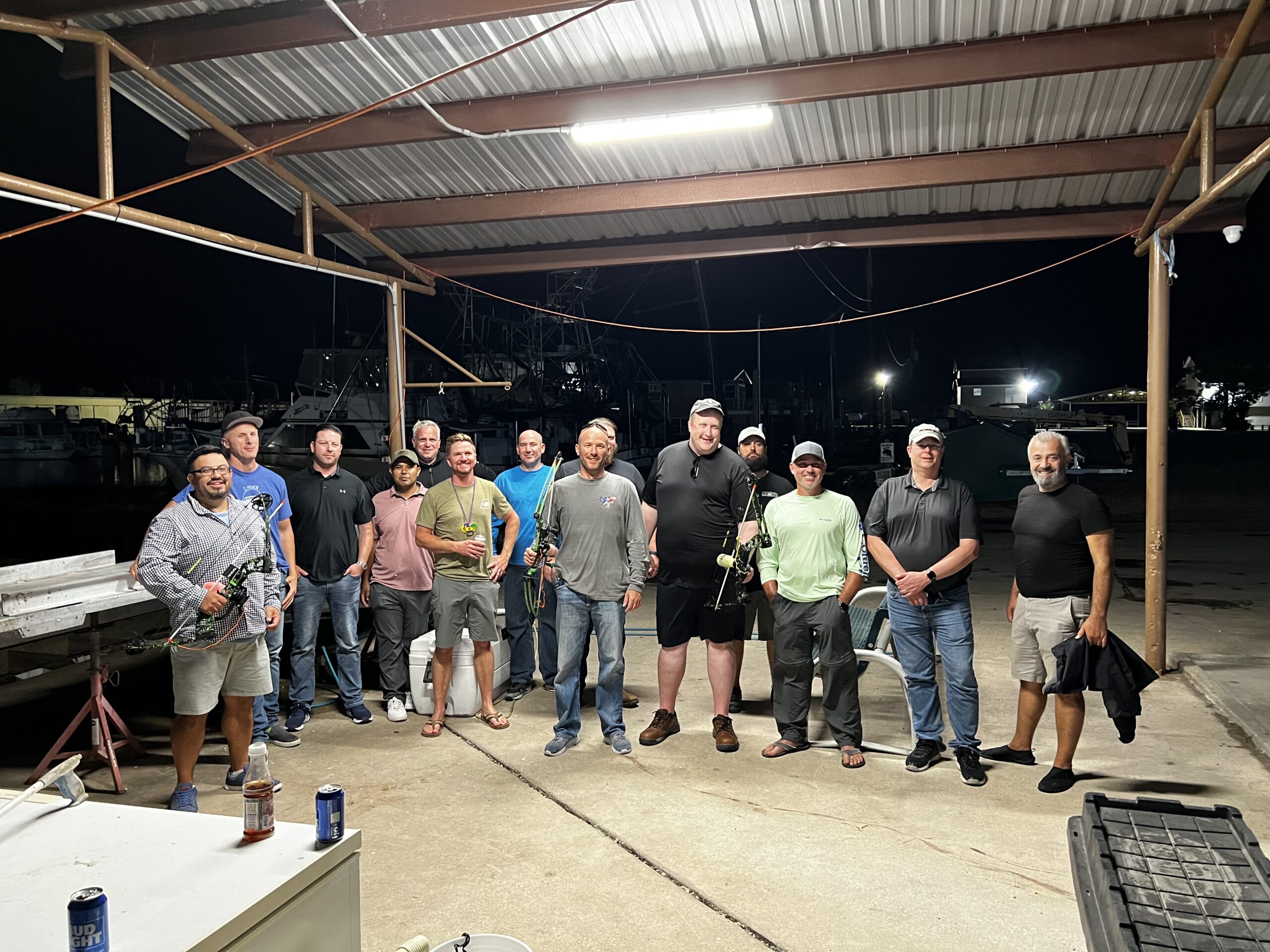 Large group bowfishing trip